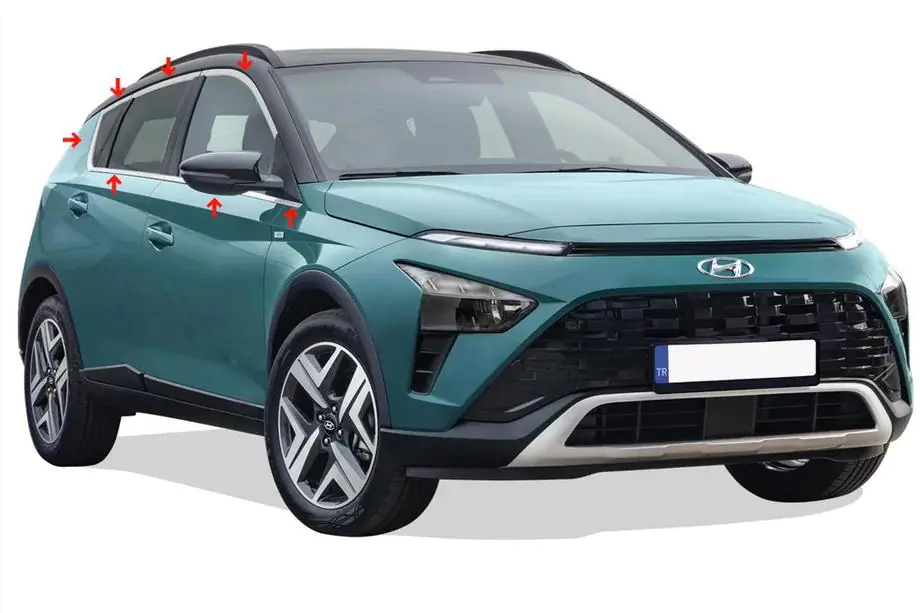 Hyundai Bayon 2021– Pilns logu apdares līstu komplekts (14 gab., nerūsējošais tērauds) Image