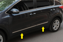Kia Sportage 2010–2015 Durvju moldingi no nerūsējošā tērauda (4 gab.) foto 1