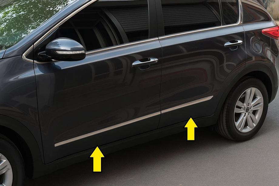 Kia Sportage 2010–2015 Durvju moldingi no nerūsējošā tērauda (4 gab.) Image