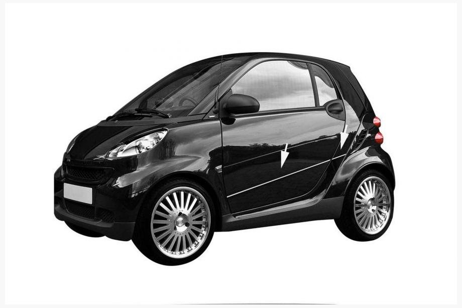 Smart 2007–2014 Durvju moldingi (4 gab., nerūsējošais tērauds) Image