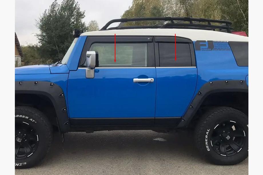 Toyota FJ Cruiser 2006–2022 Apakšējās logu apdares līstes no nerūsējošā tērauda (4 gab.) Foto 1