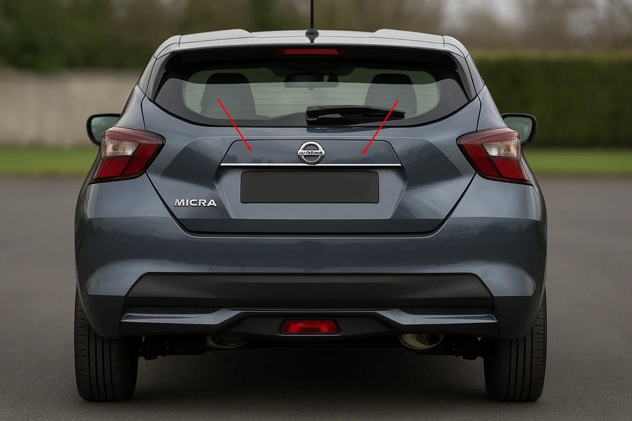 Nissan Micra K14 2016– Hromēta līste virs numura zīmes OmsaLine (nerūsējošais tērauds) Image