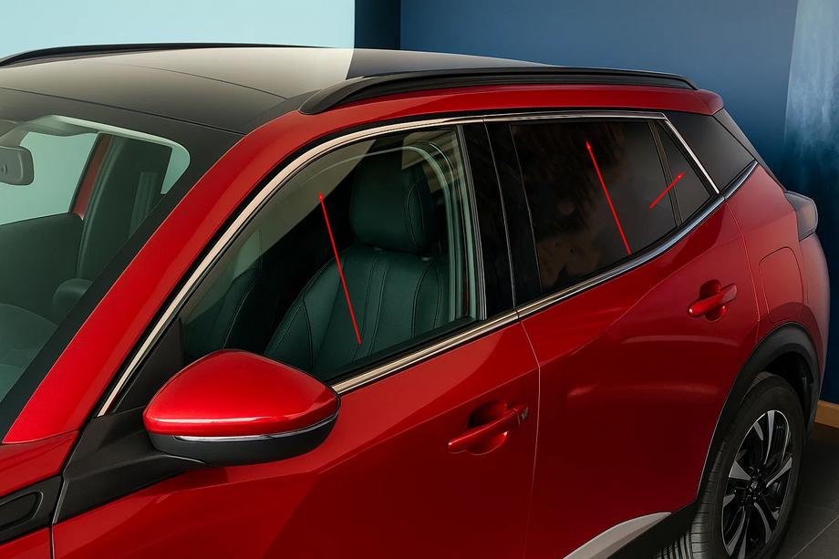 Peugeot 2008 2019– Logu augšējās apdares līstes (6 gab., nerūsējošais tērauds) Image