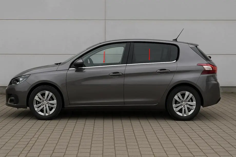 Peugeot 308 2014–2021 OmsaLine apakšējās logu apdares līstes (4 gab., nerūsējošais tērauds) Foto 1