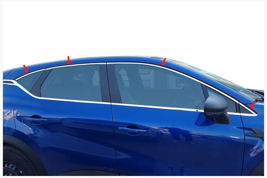 Renault Captur 2019– Augšējās logu apdares līstes (8 gab., nerūsējošais tērauds) Image