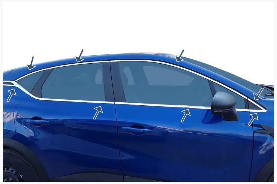 Renault Captur 2019– Pilns logu apmaļu komplekts (16 gab., nerūsējošais tērauds) Image