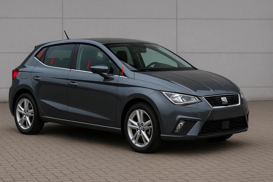 Seat Ibiza 2017– Logu apmales (4 gab., nerūsējošais tērauds) Image
