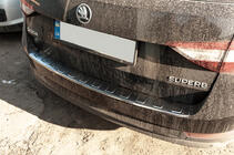Skoda Superb 2015–2024 Nerūsējošā tērauda aizmugures bampera uzlika SW foto 8