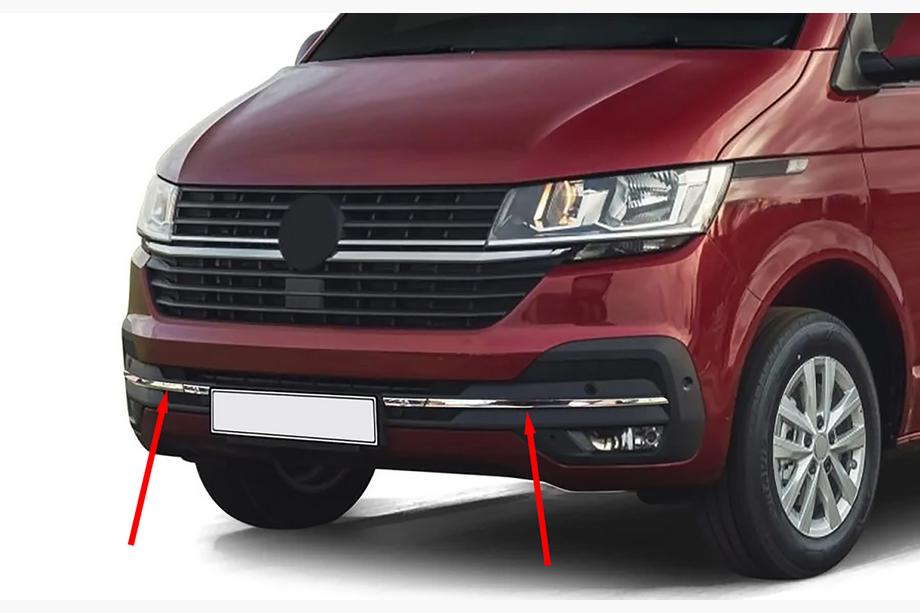 Volkswagen T6 2015–2024 Nerūsējošā tērauda hroma uzlika bampera restei 2019+ (4 gab.) Image