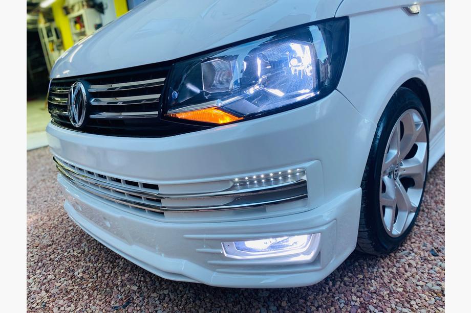 Volkswagen T6 2015–2024 Priekšējā bampera lūpas spoileris Genis 2015-2018 (krāsošanai) Image