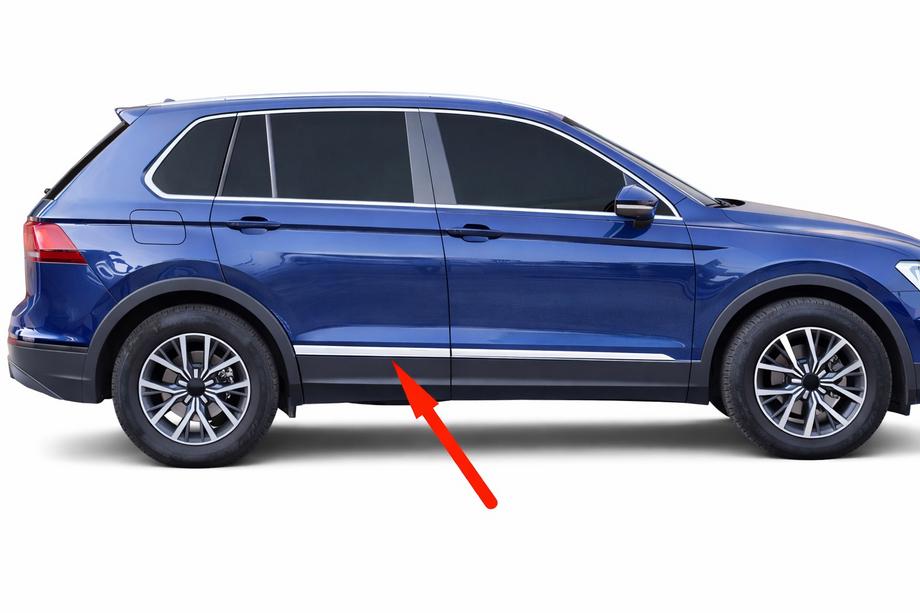 Volkswagen Tiguan 2016–2023 OmsaLine durvju līstes AllSpace (komplekts 4 gab., nerūsējošais tērauds) Image