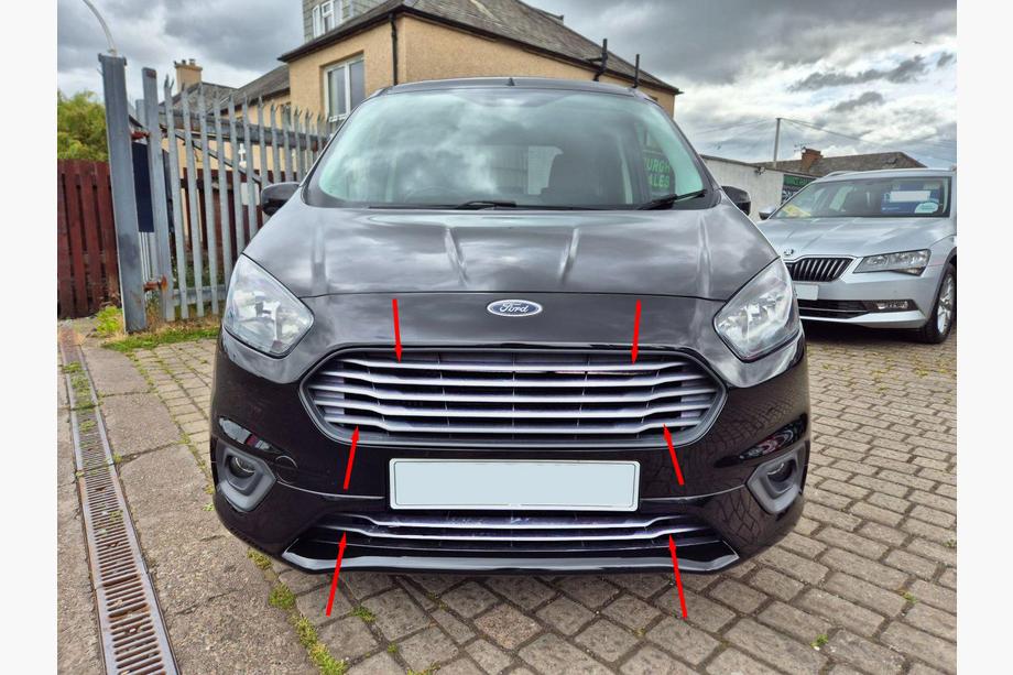 Ford Courier 2014–2023 Carmos radiatora režģa uzlikas (2018↗, 7 gab., nerūsējošais tērauds) Image