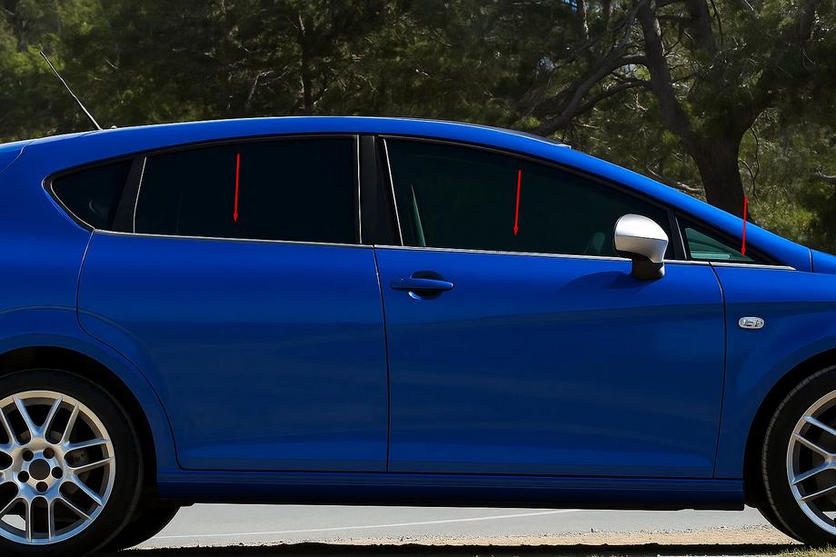Seat Leon 2005–2012 Ārējās logu līstes Carmos (6 gab., nerūsējošais tērauds) Image