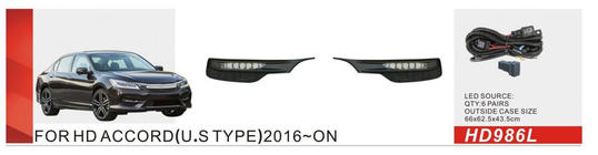 Honda Accord X 2017–2022 US-type miglas lukturi (2017-2020, LED) foto 1