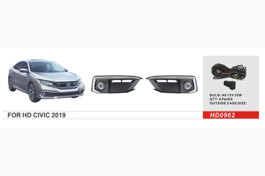 Honda Civic Sedans X 2016–2021 Miglas lukturi 2019-2021 (halogēna) Image