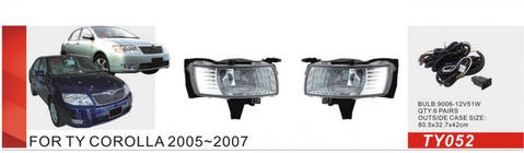 Toyota Corolla 2002–2007 Miglas lukturi 2004-2007 (komplekts 2 gab., halogēna) foto 1
