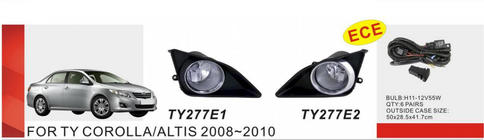 Toyota Corolla 2007–2013 Miglas lukturu komplekts 2007-2010 (2 gab., halogēna) foto 1