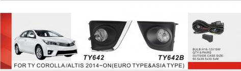 Toyota Corolla 2013–2019 Miglas lukturu komplekts 2013-2016 (2 gab., halogēna) foto 2