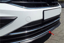 Volkswagen Tiguan 2016–2023 Priekšējā bampera aizsarguzlika 2020+ (nerūsējošais tērauds) foto 1