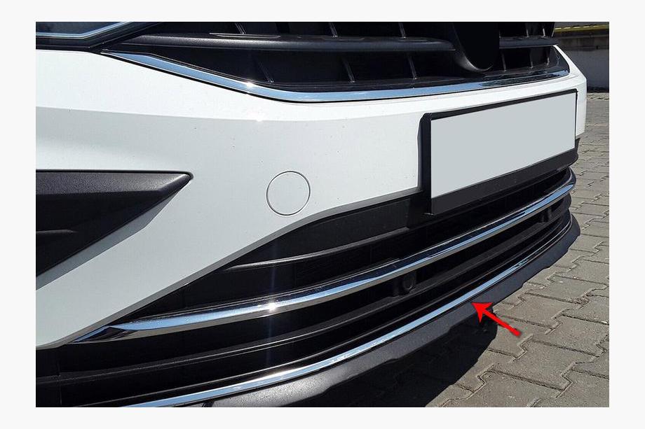 Volkswagen Tiguan 2016–2023 Priekšējā bampera aizsarguzlika 2020+ (nerūsējošais tērauds) Image