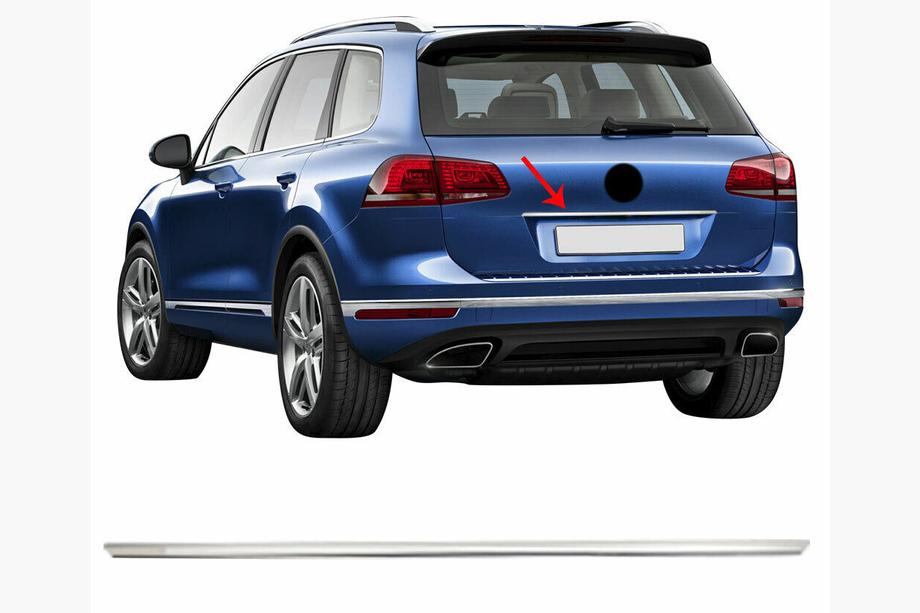 Volkswagen Touareg 2018– Hromēta līste virs numura zīmes OmsaLine (nerūsējošais tērauds) Foto 1