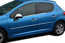 Peugeot 207 2006–2014 Ārējās logu apmales (4 gab., nerūsējošais tērauds) foto 1