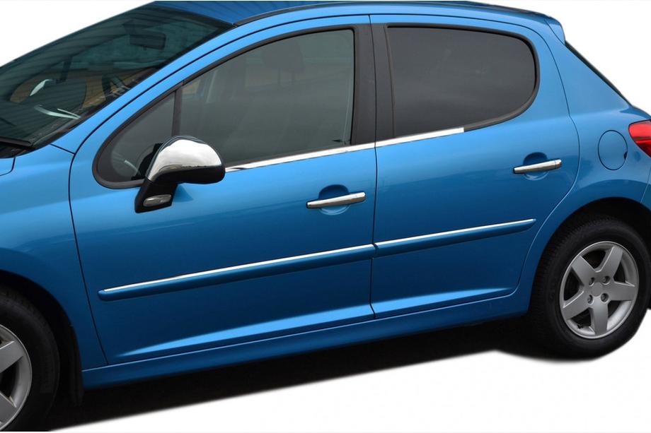 Peugeot 207 2006–2014 Ārējās logu apmales (4 gab., nerūsējošais tērauds) Image