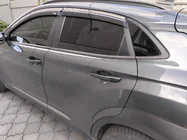 Hyundai Kona 2017–2023 Logu vēja deflektori ar hromētu līsti (4 gab., Niken) foto 7