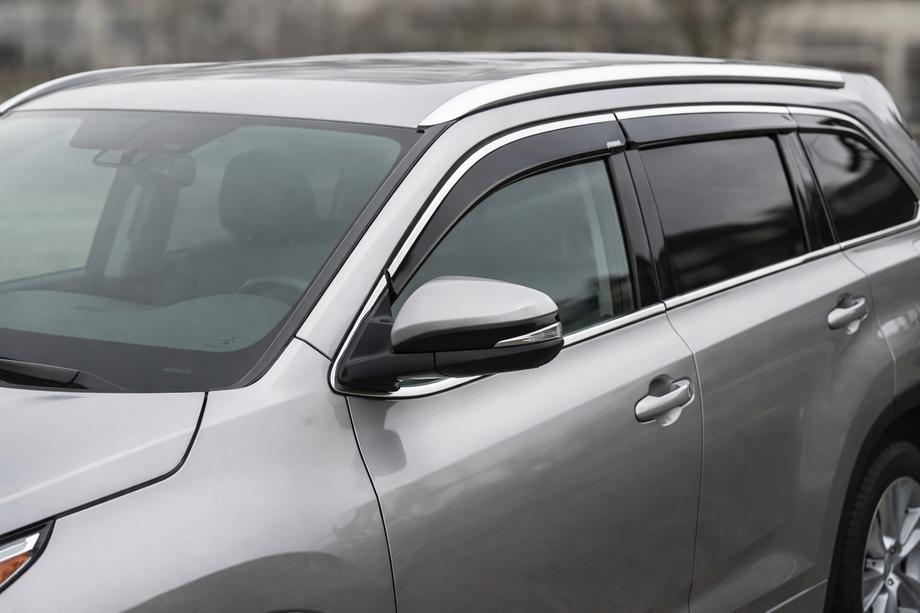 Toyota Highlander 2013–2019 Logu vēja deflektori ar hromētu līsti (4 gab., Niken) Image