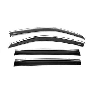 Logu vēja deflektori ar hromētu līsti (4 gab., Niken) Toyota Land Cruiser 200 2007–2021 foto 4