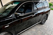 Toyota Highlander 2008–2013 Logu vēja deflektori ar hromētu līsti (4 gab., Niken) foto 5