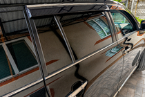 Toyota Highlander 2008–2013 Logu vēja deflektori ar hromētu līsti (4 gab., Niken) foto 7