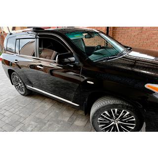 Logu vēja deflektori ar hromētu līsti (4 gab., Niken) Toyota Highlander 2008–2013 foto 2