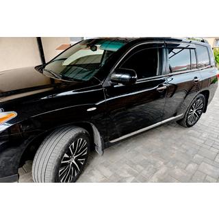 Logu vēja deflektori ar hromētu līsti (4 gab., Niken) Toyota Highlander 2008–2013 foto 1