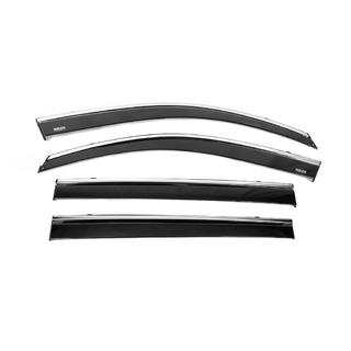 Logu vēja deflektori ar hromētu līsti (4 gab., Niken) Toyota Highlander 2008–2013 foto 3