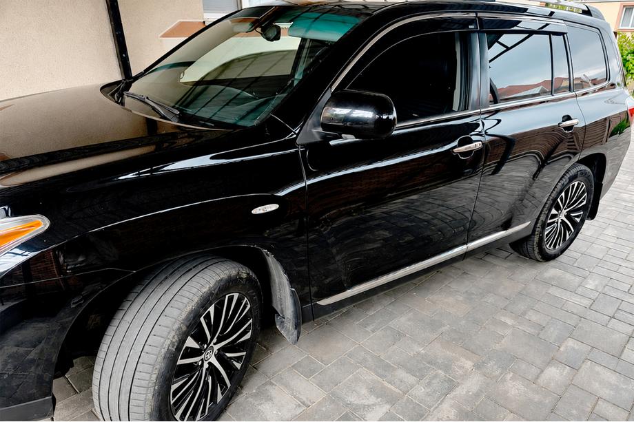 Toyota Highlander 2008–2013 Logu vēja deflektori ar hromētu līsti (4 gab., Niken) Image