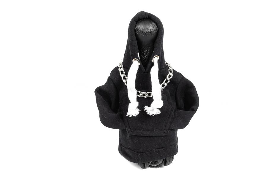 Hoodie stila ātrumpārslēga putekļsargs (melns, balta savelkama aukla) Foto 1