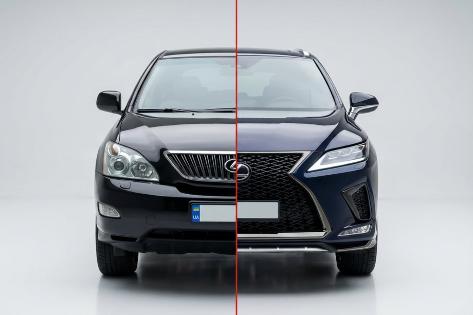 Lexus RX 2003–2009 Facelift komplekts 2021. gadam (bamperis, priekšējie lukturi, aizmugurējie lukturi) Image