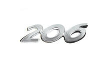 Peugeot 206 1998–2024 Uzraksts 206 (90 x 25 mm) foto 1