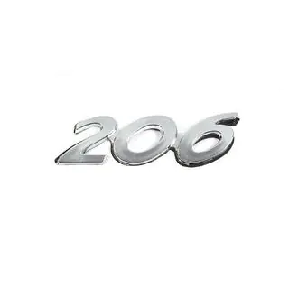 Uzraksts 206 (90 x 25 mm) Peugeot 206 1998–2024 foto 1