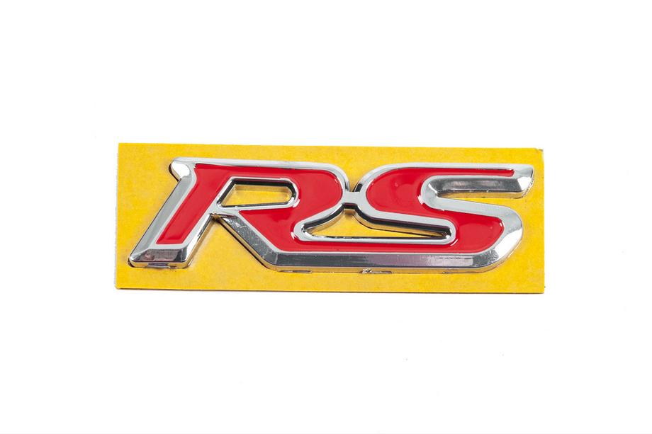 Honda RS uzraksts, sarkans ar hromu (95 mm x 25 mm) Image