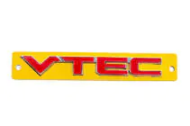 Honda VTEC uzraksts sarkans ar hromu (110 x 15 mm) foto 1