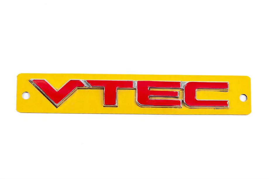 Honda VTEC uzraksts sarkans ar hromu (110 x 15 mm) Image