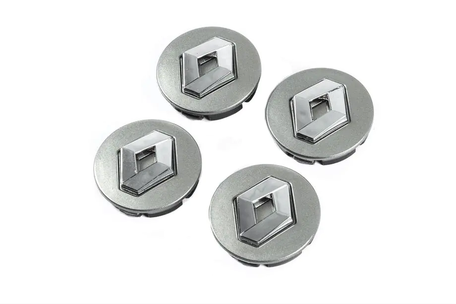 Renault Diska centrālie vāciņi pelēki 5884 (56 mm uz 52 mm, 4 gab.) Foto 1