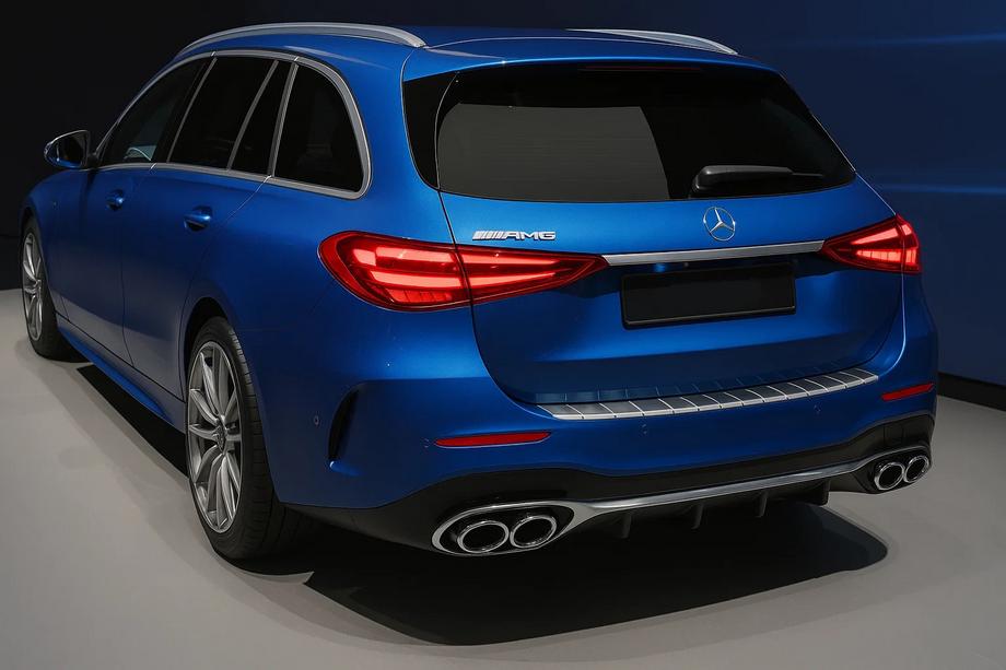 Mercedes C klase W206 2022– Aizmugurējā bampera uzlika Carmos matēta (SW, nerūsējošais tērauds) Foto 1