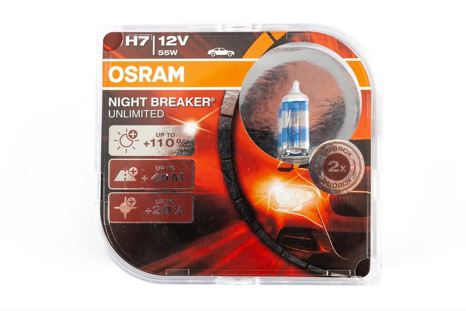 Osram H7 55W Night Breaker Unlimited 64210NBU priekšējo lukturu spuldze Foto 1