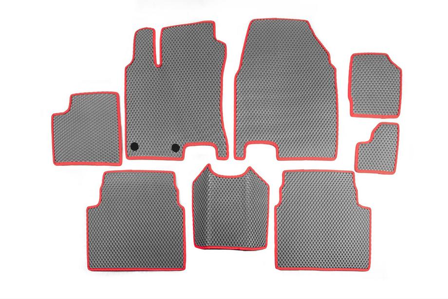Nissan Qashqai 2007–2010 EVA salona paklājiņi +2 (3 rindas, pelēki) Image