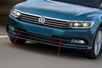 Volkswagen Jetta 2011–2018 Bampera režģa hroma uzlikas 2014-2018 OmsaLine (nerūsējošais tērauds) foto 1