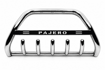 Mitsubishi Pajero Wagon III 1999–2006 Priekšējais aizsargstienis (bull bar) WT004 (nerūsējošais tērauds) foto 1