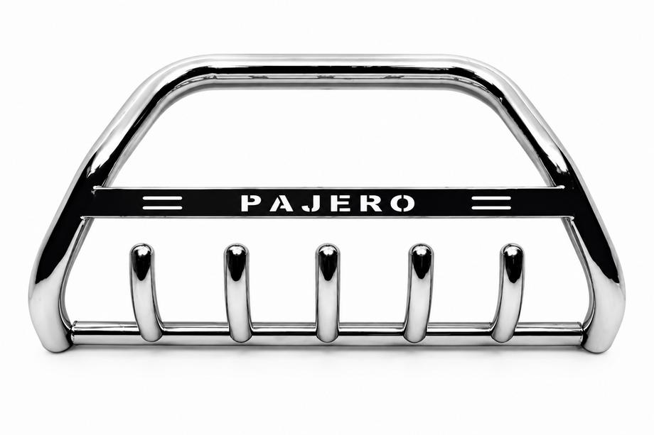 Mitsubishi Pajero Wagon III 1999–2006 Priekšējais aizsargstienis (bull bar) WT004 (nerūsējošais tērauds) Image